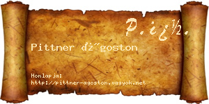 Pittner Ágoston névjegykártya
